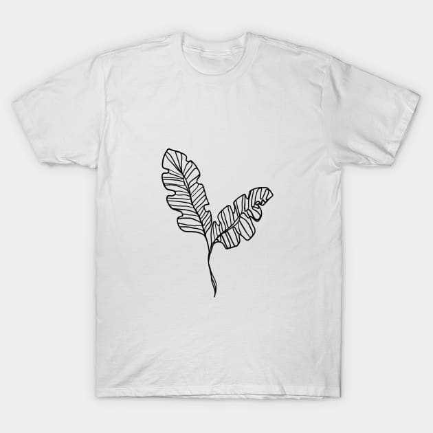 Contour Line Leaves T-Shirt by latheandquill